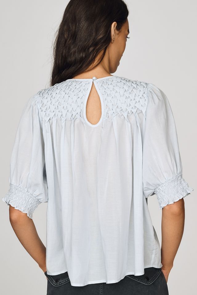By Anthropologie Smocked Swing Blouse #1