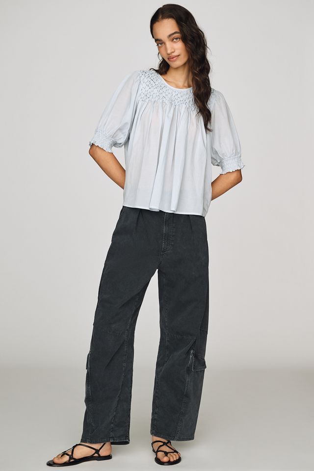 By Anthropologie Smocked Swing Blouse #3