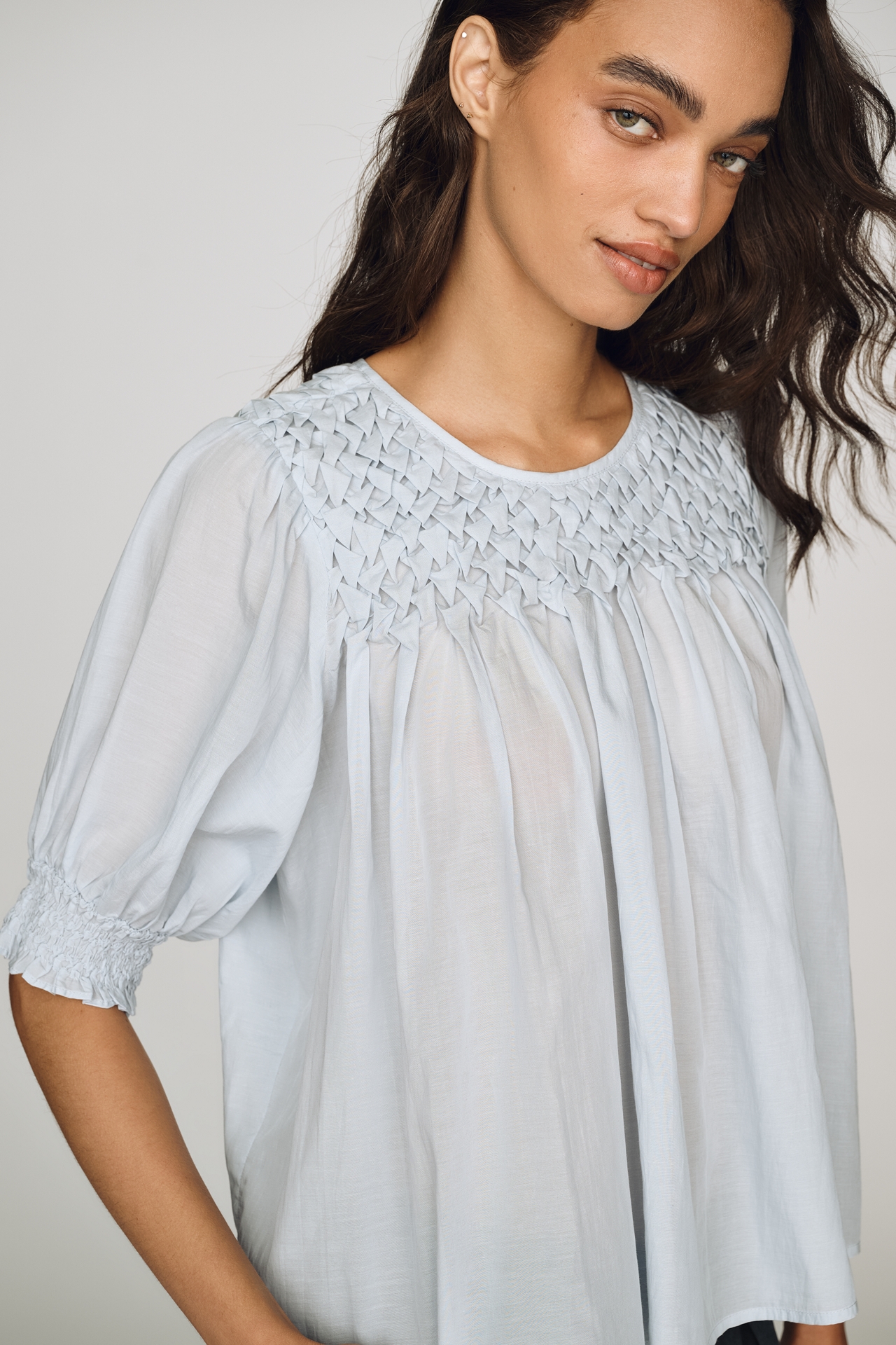 By Anthropologie Smocked Swing Blouse