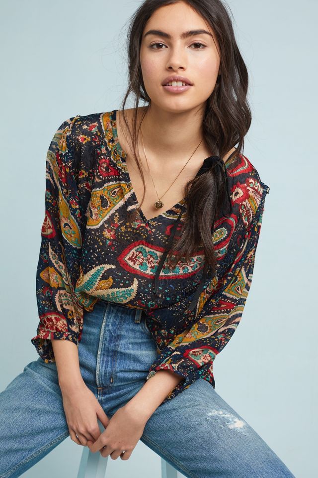 Paola Paisley Top | Anthropologie