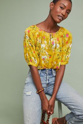 Edith Floral Top | Anthropologie