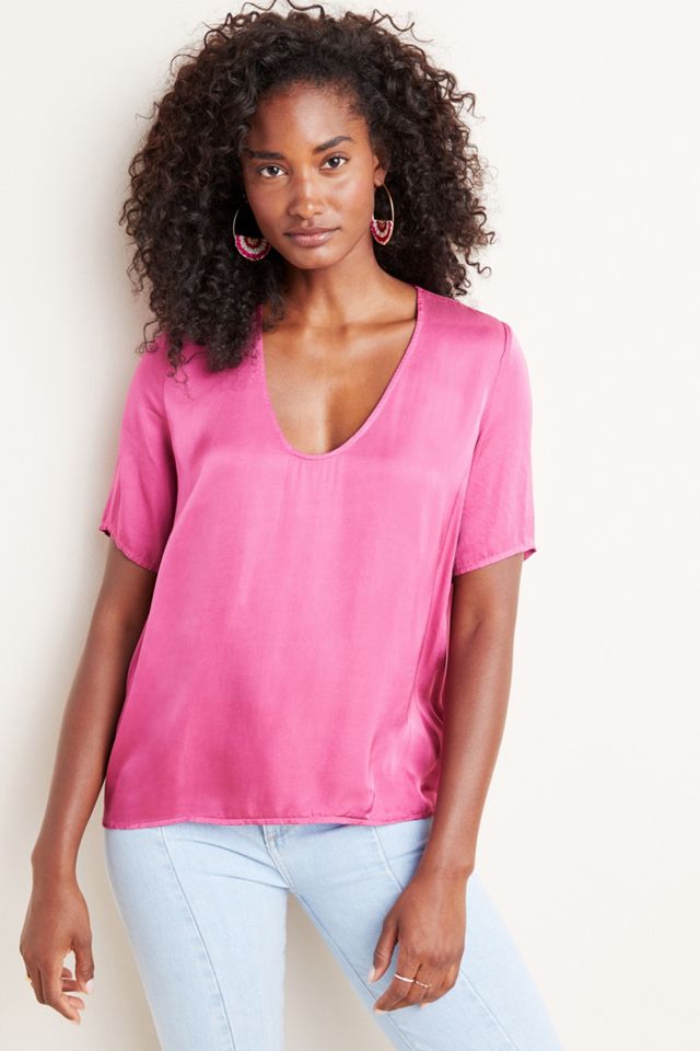 Tita Satin Scoop Neck Tee #3