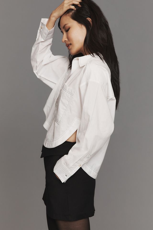 Pilcro Placket Back-Slit Cotton Shirt #2
