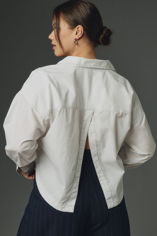 Pilcro Placket Back-Slit Cotton Shirt #5