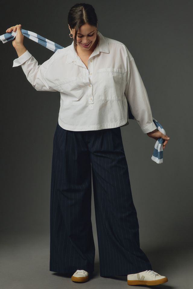 Pilcro Placket Back-Slit Cotton Shirt #6