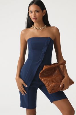 Chemisier Taillé Asymétrique Boutonné Sans Bretelles Maeve