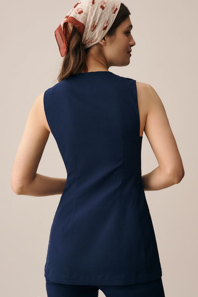 Maeve Deep-V Button-Front Vest #1