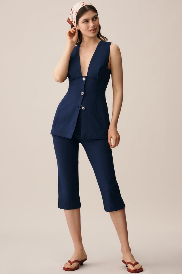 Maeve Deep-V Button-Front Vest #2