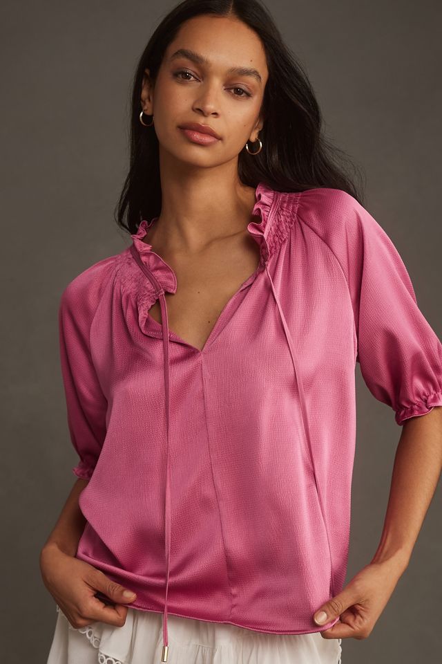 Bishop + Young Smocked-Neck Top #2