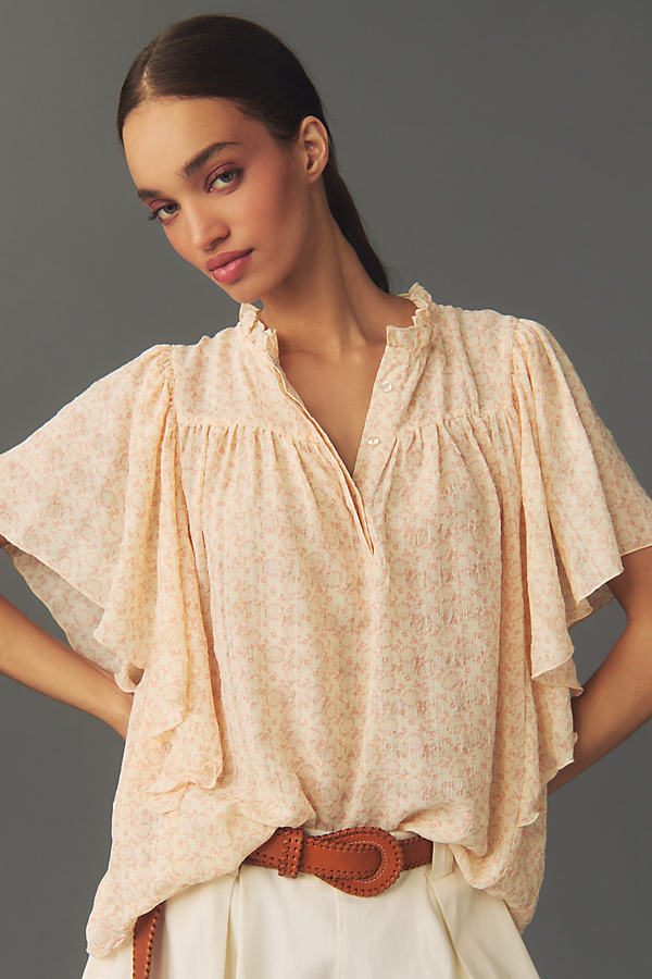 Bishop + Young Camille Breeze Blouse In Orange