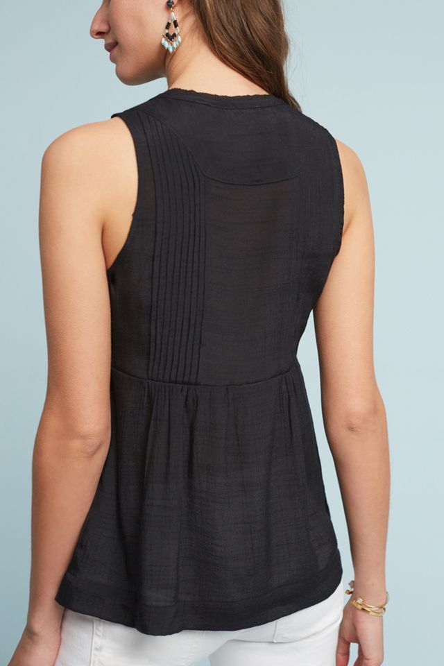 Pintucked Sleeveless Blouse #1