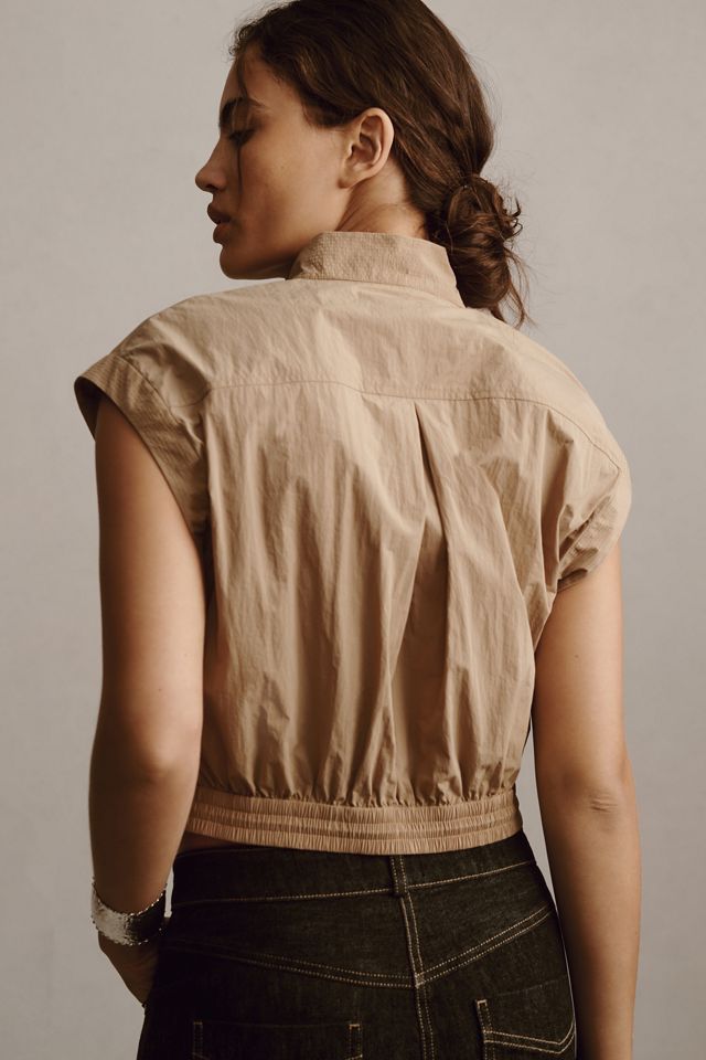 By Anthropologie Short-Sleeve Drawstring Popover Top #2