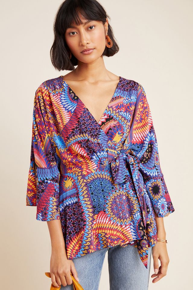 Maeve Elly Wrap Blouse | Anthropologie