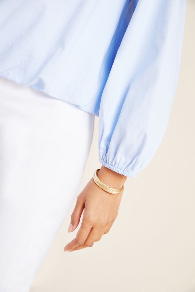 Maeve Dara Puff-Sleeved Poplin Blouse #2