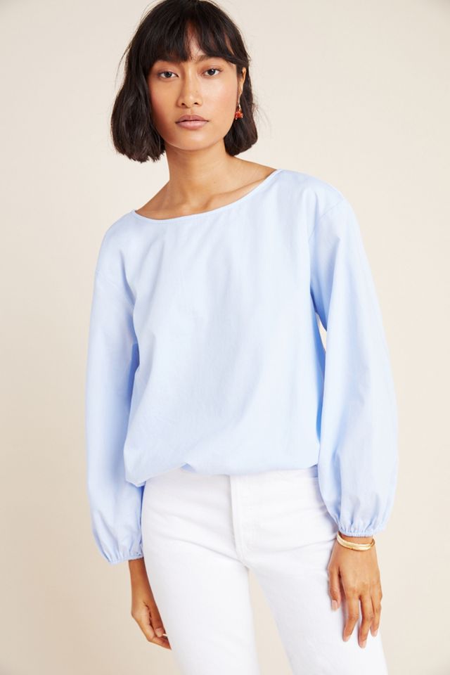 Maeve Dara Puff-Sleeved Poplin Blouse #3