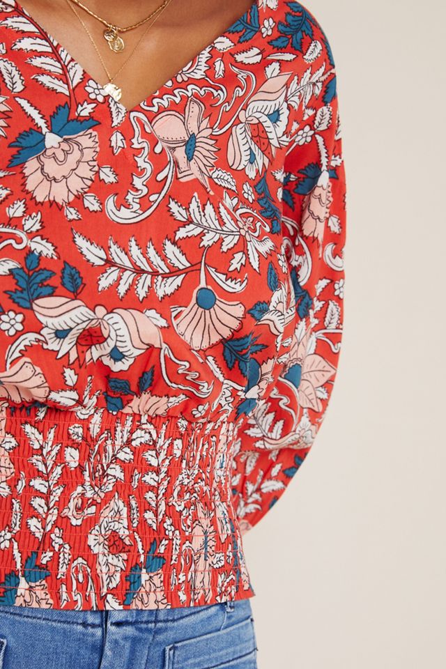 Maeve Odette Smocked Blouse #3