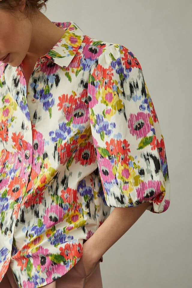 Anthropologie sold Maeve Rachael Floral Button Down Blouse Top Size XL NWT