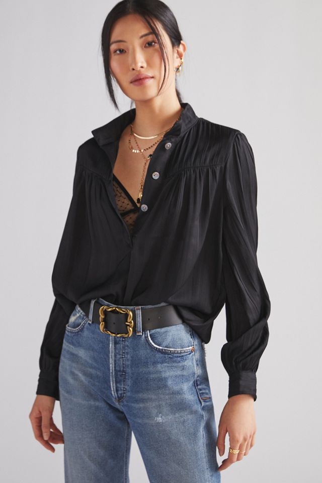 By Anthropologie Relaxed Shimmer Blouse #3