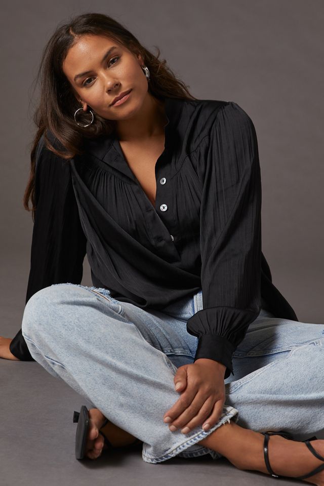 By Anthropologie Relaxed Shimmer Blouse #5