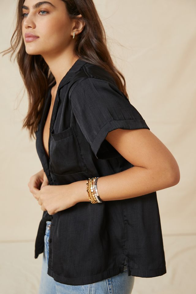 Brenna Short-Sleeve Buttondown Shirt #1