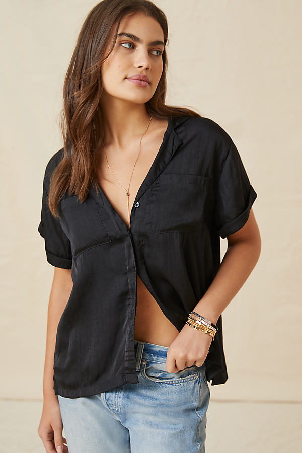 Anthropologie Classic Surf Shirt In Black
