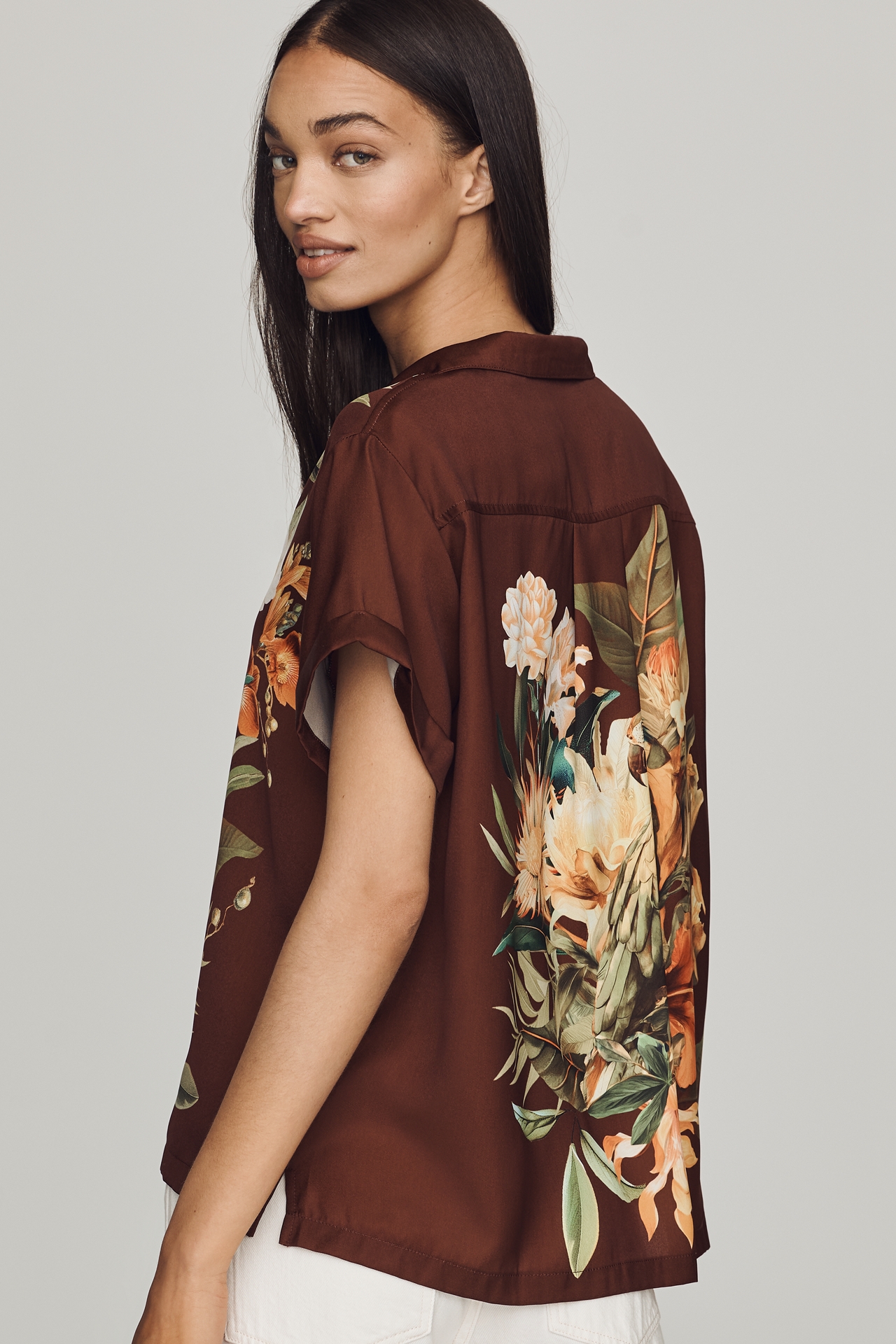 Brenna Short-Sleeve Buttondown Shirt