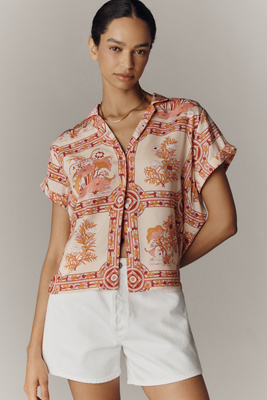 Brenna Short-Sleeve Buttondown Shirt | Anthropologie