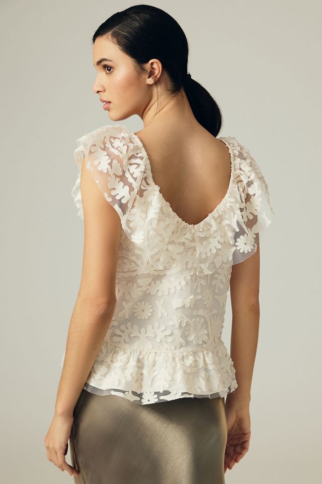 By Anthropologie Textured Off-The-Shoulder Blouse #2
