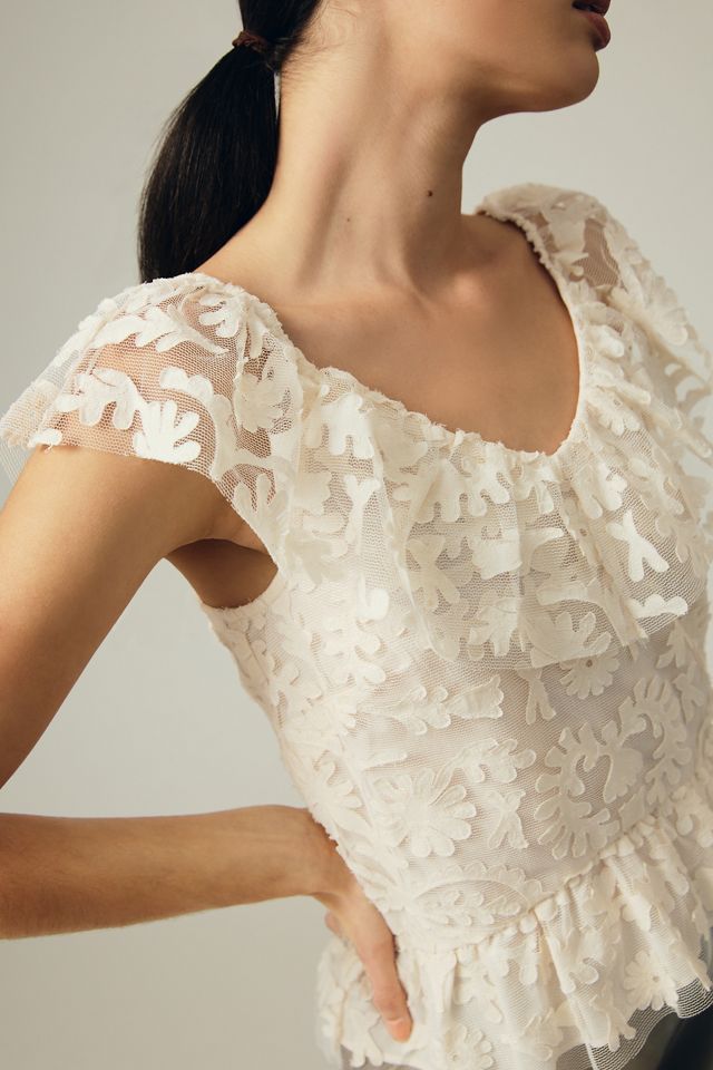 By Anthropologie Textured Off-The-Shoulder Blouse #3