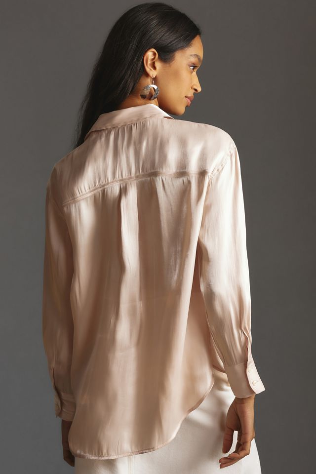 By Anthropologie Silky Iridescent Buttondown Shirt #1