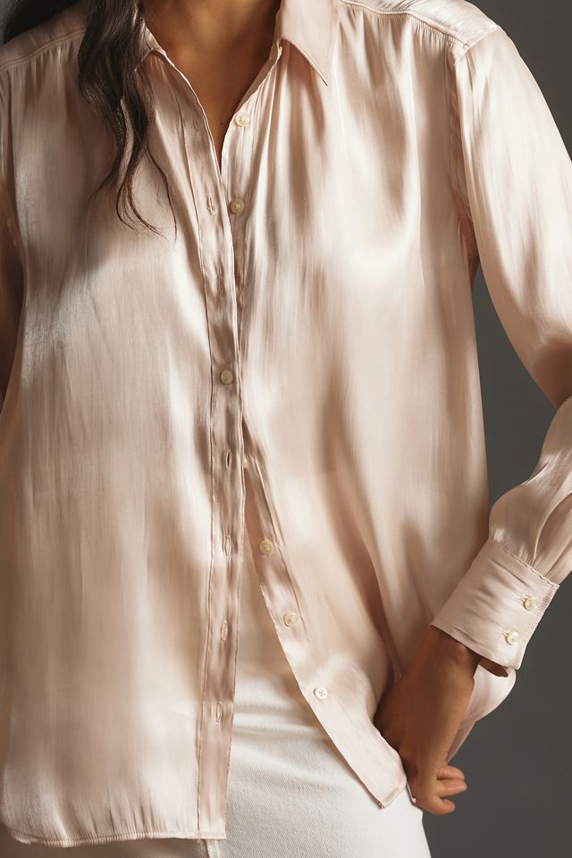 By Anthropologie Silky Iridescent Buttondown Shirt #2