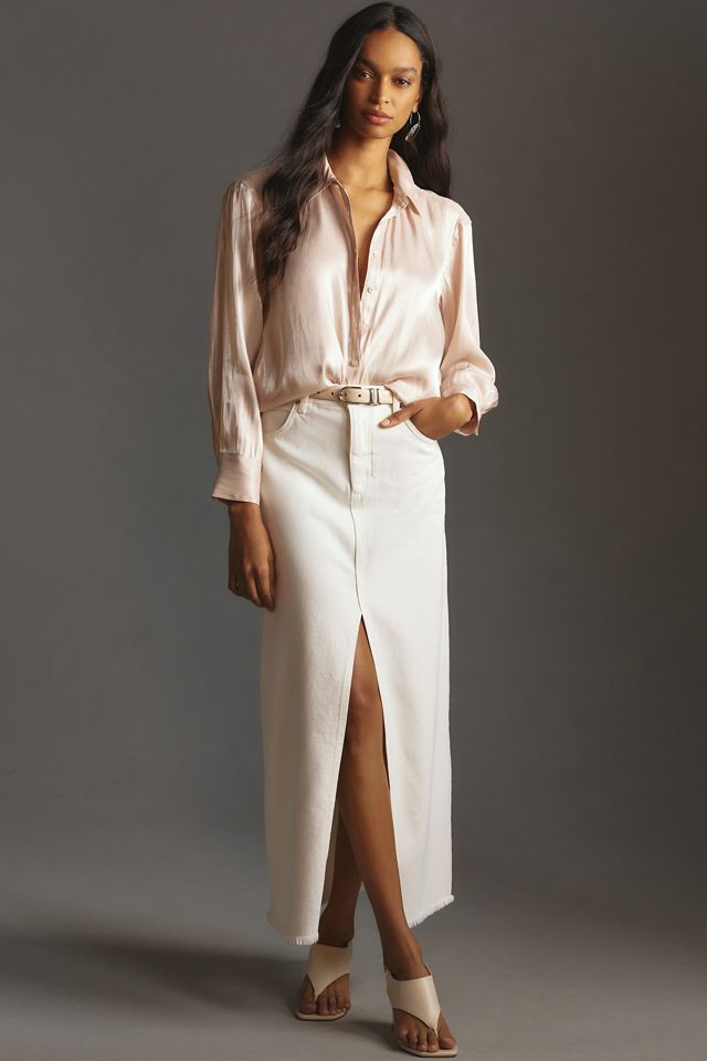 By Anthropologie Silky Iridescent Buttondown Shirt #3