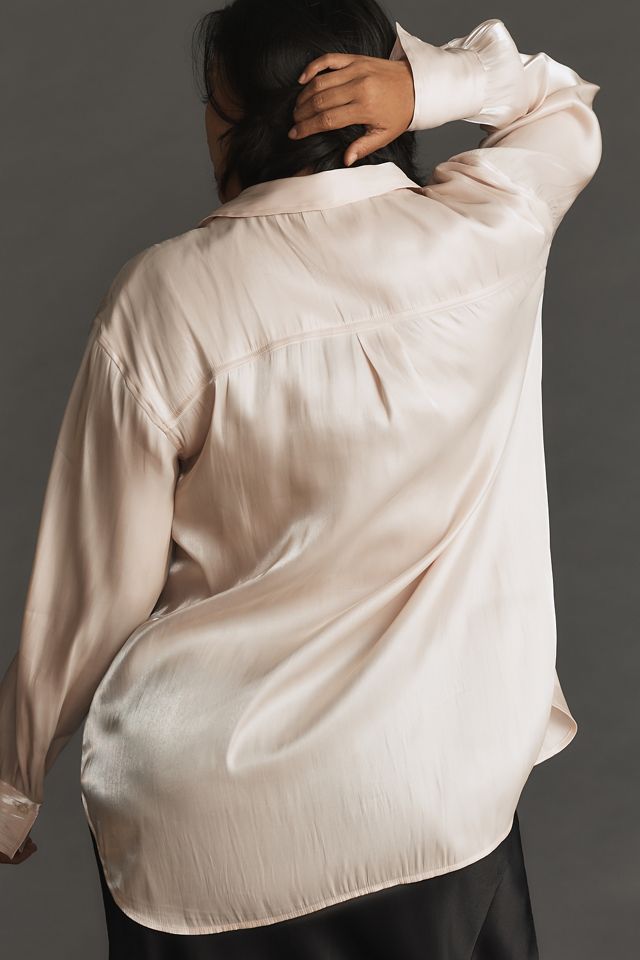 By Anthropologie Silky Iridescent Buttondown Shirt #6