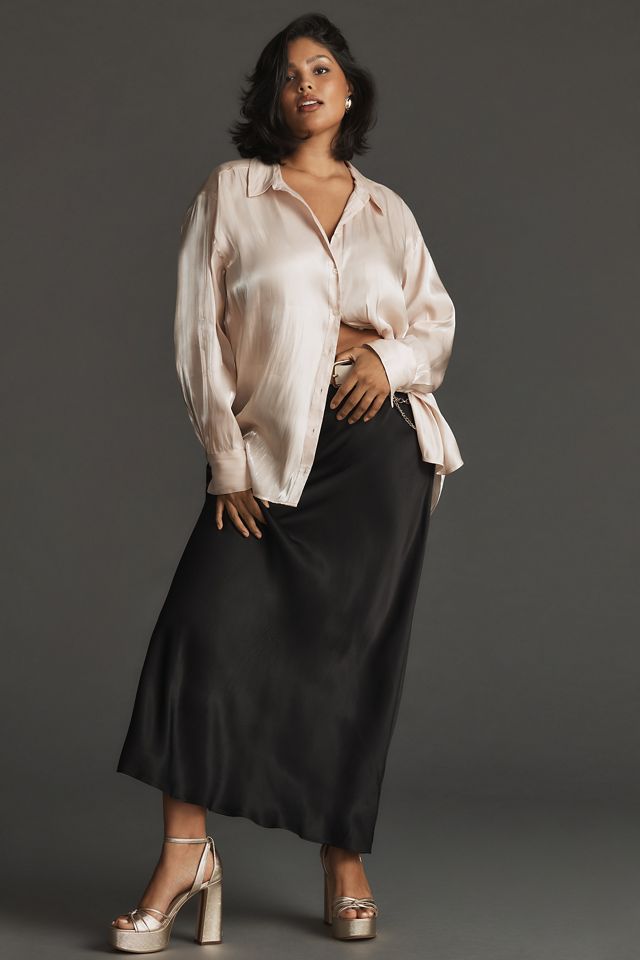 By Anthropologie Silky Iridescent Buttondown Shirt #7