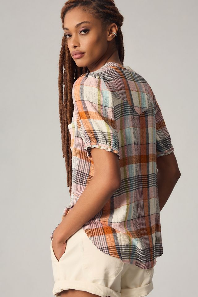 Aly Puff-Sleeve Blouse by Pilcro: Plaid Edition #2