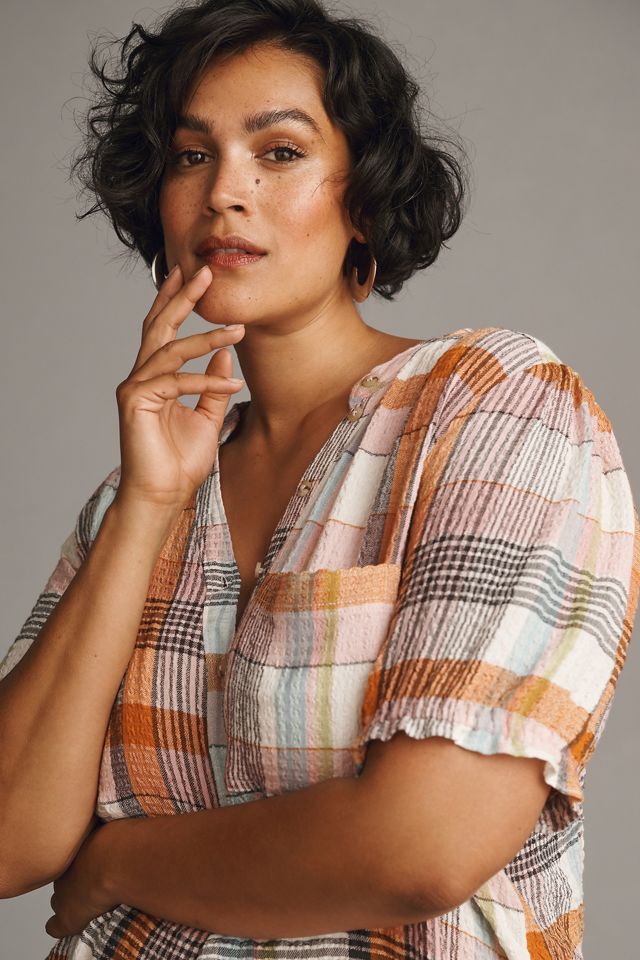 Aly Puff-Sleeve Blouse by Pilcro: Plaid Edition #5