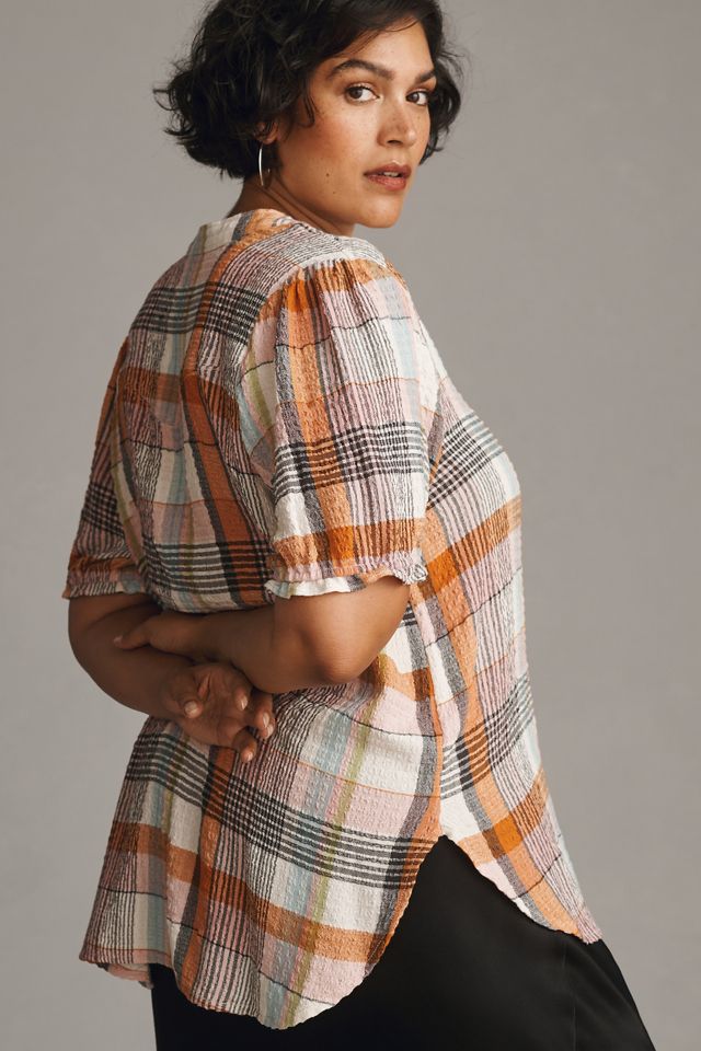 Aly Puff-Sleeve Blouse by Pilcro: Plaid Edition #6