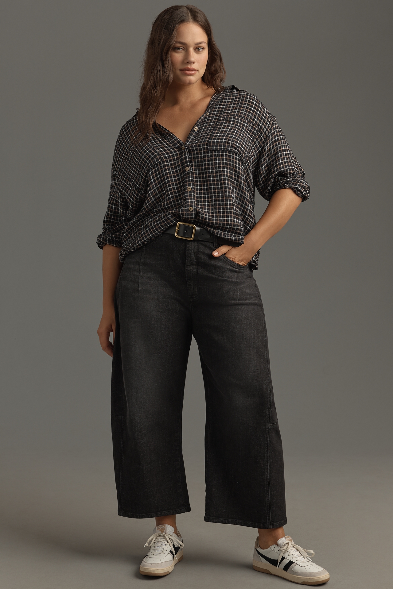 The Hadley Relaxed Plaid Buttondown Shirt by Pilcro​