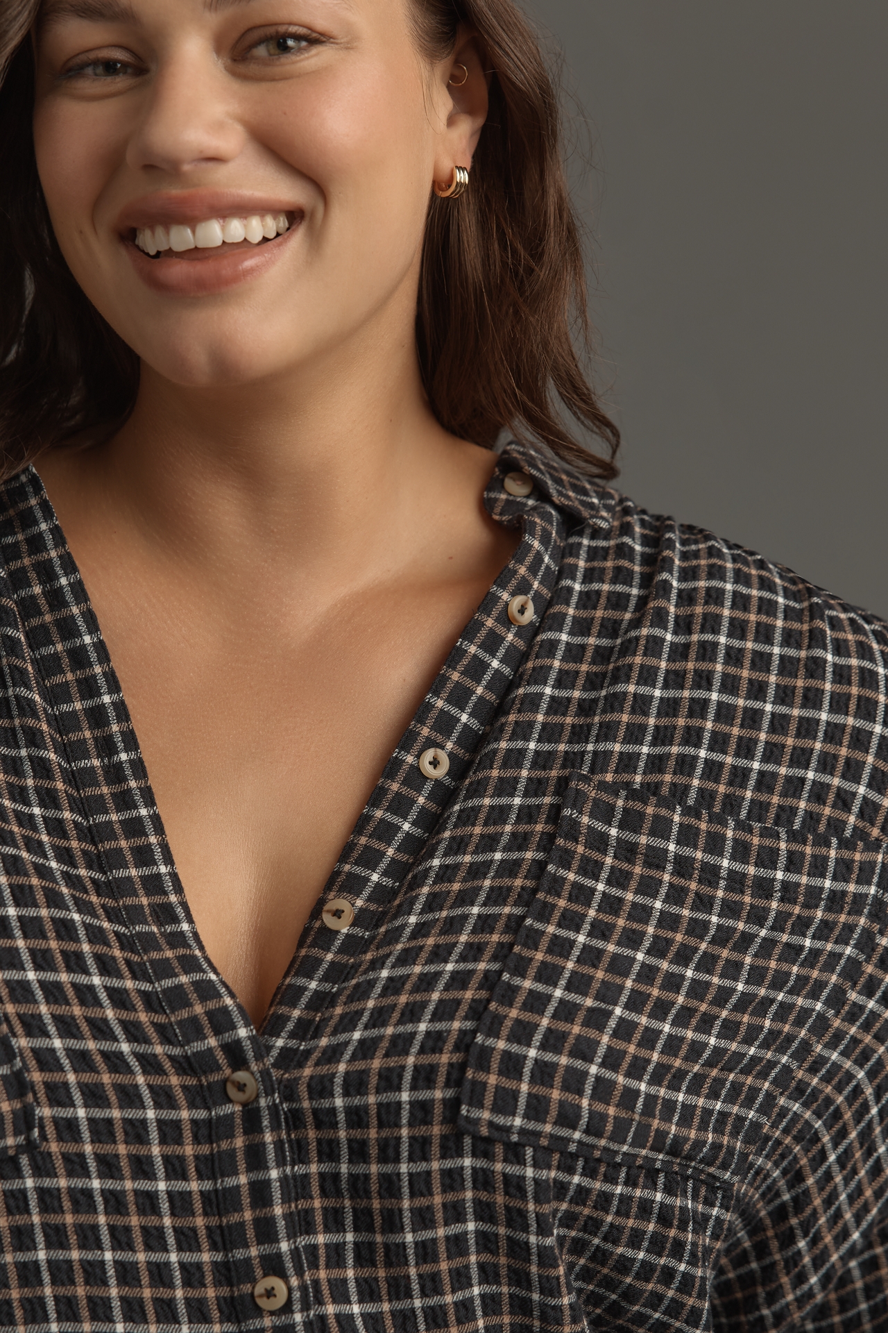 The Hadley Relaxed Plaid Buttondown Shirt by Pilcro​