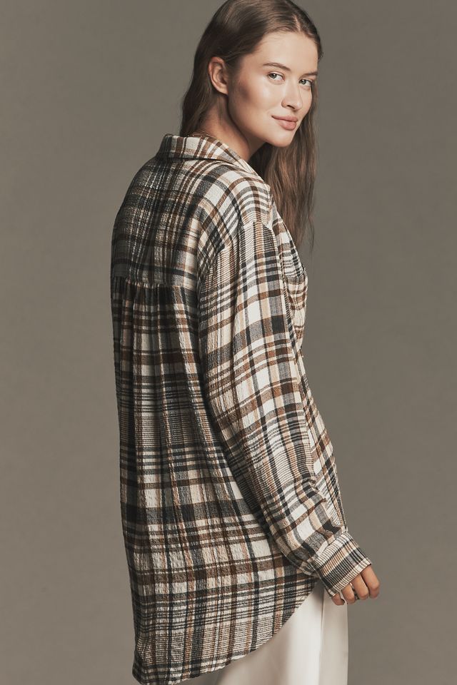 The Hadley Relaxed Plaid Buttondown Shirt by Pilcro​ #2