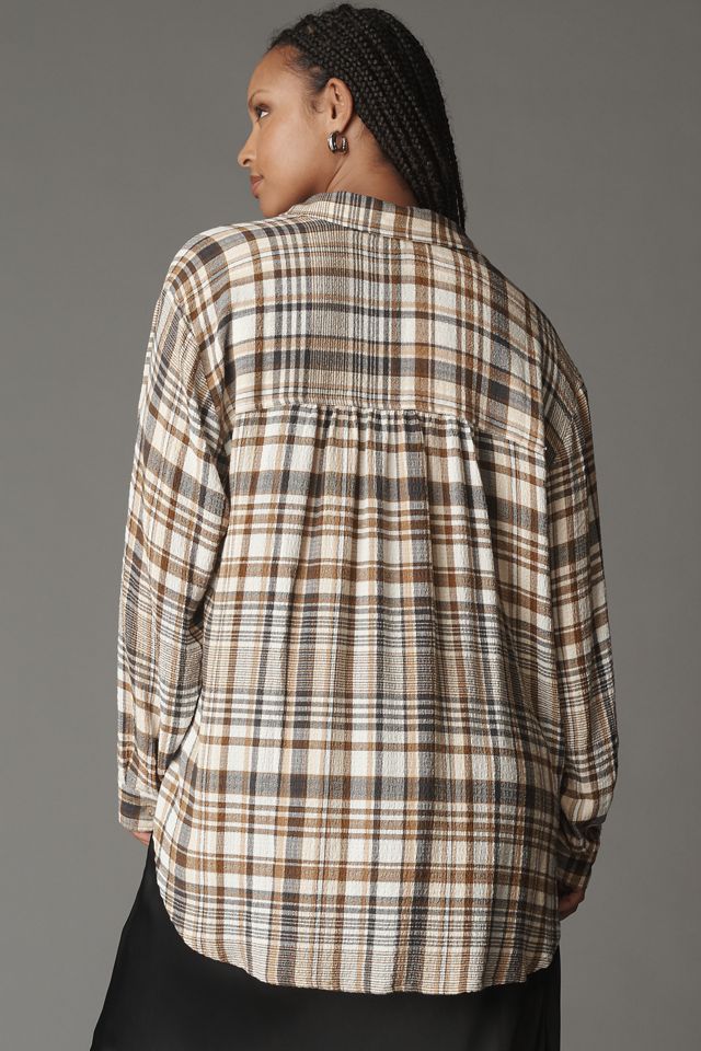 The Hadley Relaxed Plaid Buttondown Shirt by Pilcro​ #8