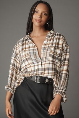 The Hadley Relaxed Plaid Buttondown Shirt by Pilcro​