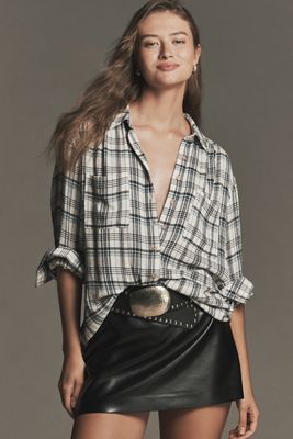 The Hadley Relaxed Plaid Buttondown Shirt by Pilcro​