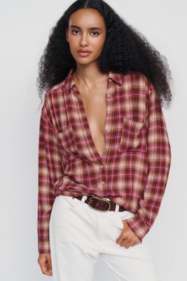 Pilcro Hadley Relaxed Plaid Buttondown Shirt