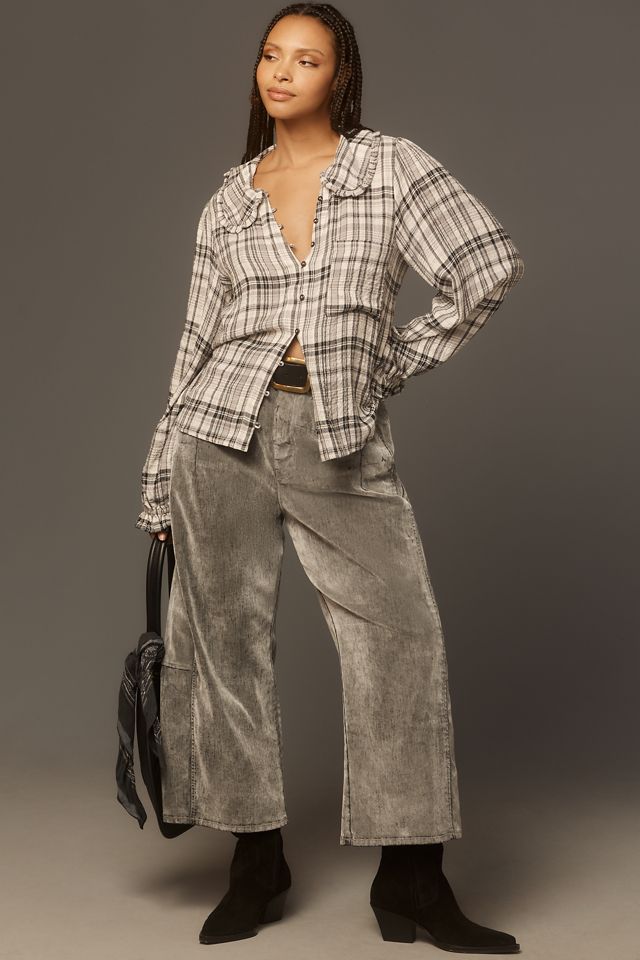 The Keira Collared Button-Front Blouse by Pilcro: Long-Sleeve Plaid Edition #6