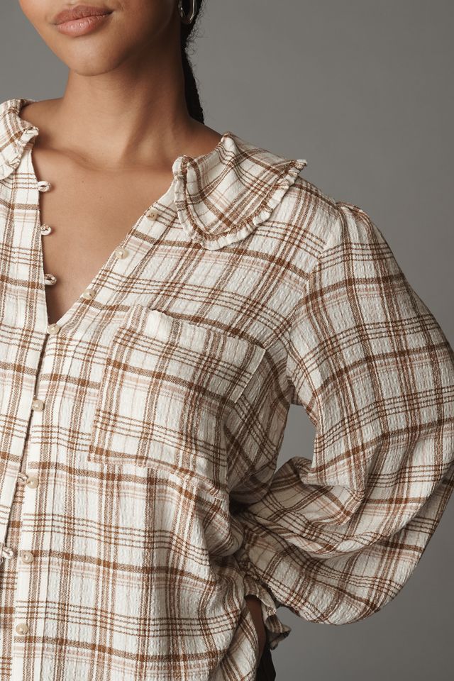 The Keira Long-Sleeve Plaid Blouse by Pilcro #6