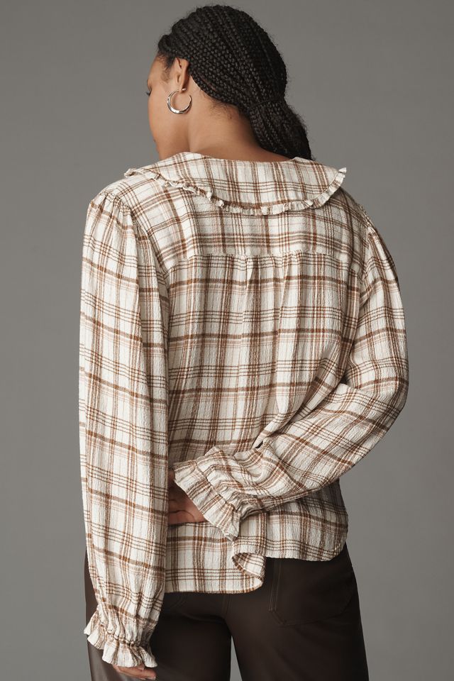 The Keira Long-Sleeve Plaid Blouse by Pilcro #7
