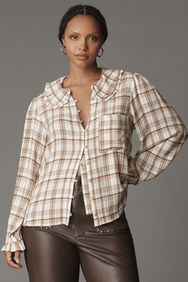 The Keira Long-Sleeve Plaid Blouse by Pilcro