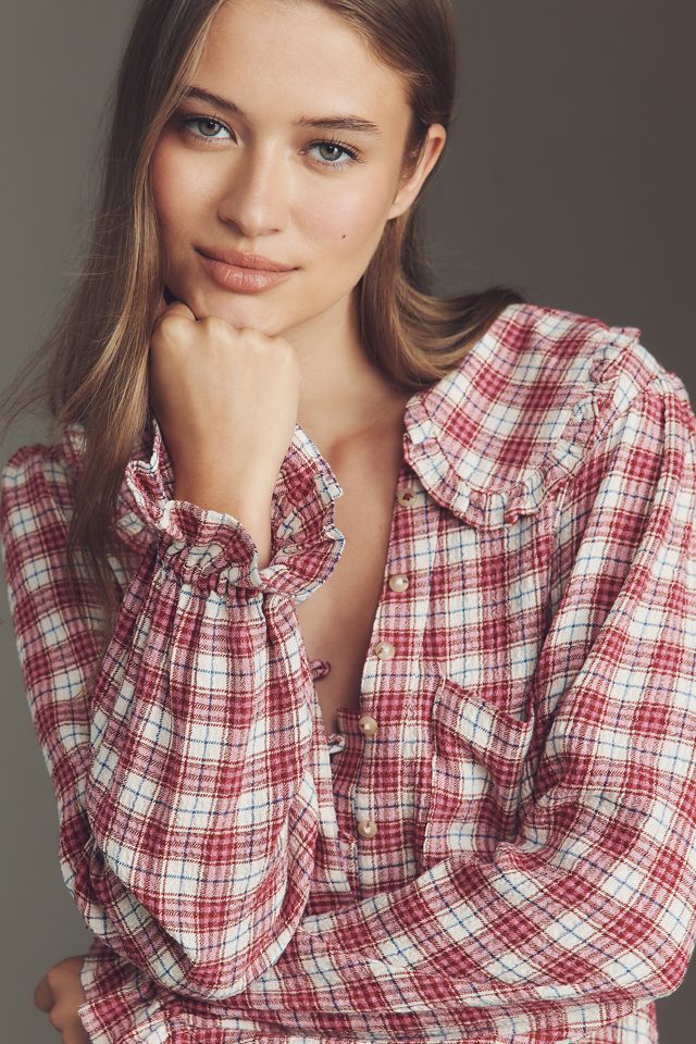 Die Keira Hemdbluse mit Knopfleiste von Pilcro: Langarm-Karo-Edition #3