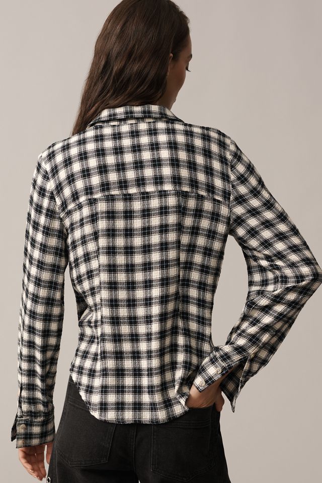 The Keaton Ruched Collared Blouse by Pilcro #1